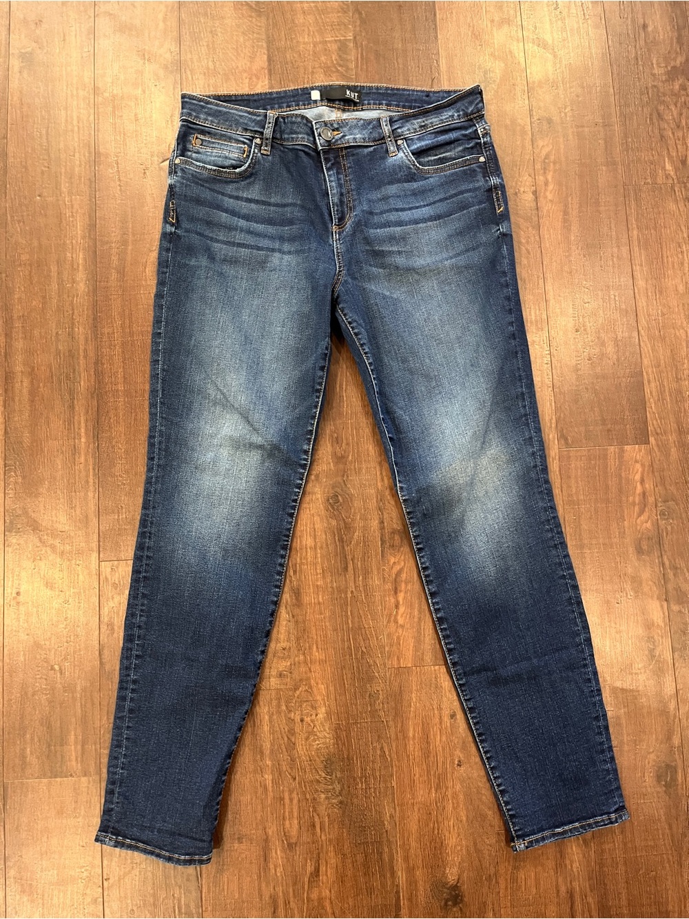 KUT from the Kloth Skinny Mid Rise Stretch Jeans Women's Size 14 Dark Wash Denim